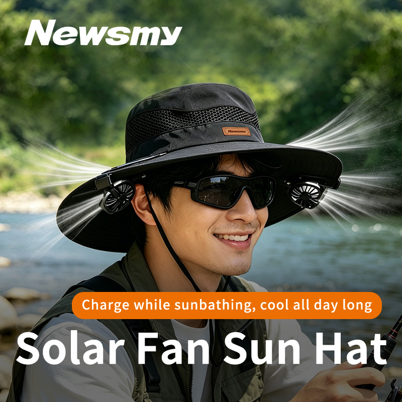 Fishing Hat - NEWSMY Topi Kipas Tenaga Surya UPF50+