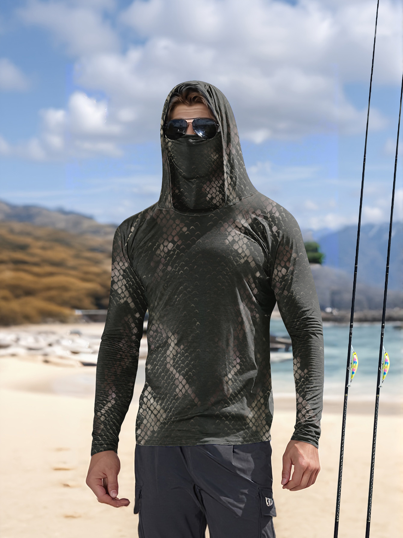 Kemeja Memancing Pria Berkerud - Fishing Hoodie ulasan dan harga